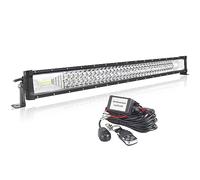 AUXTINGS 82 cm Barre Lumineuse Droite 405W Feux Antibrouillard LED avec 12V télécommande stroboscopique Kit de câblage 6000K 3 Rangées Etanche LED Projecteur pour Voiture Camion Tracteur 4X4,IP67