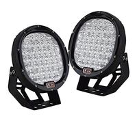 AUXTINGS 9 Pulgadas 96W Punto Negro Redondo Led Barra de Luz de Trabajo Luces Fuera de Carretera Niebla Conduciendo Barra de Techo Parachoques para SUV Barco Lámpara