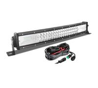AUXTINGS Barre de Rampe à LEDs incurvées de 56cm 270W, 3 rangées de Feux de Travail à LEDs étanches 12V Feu de Brouillard à LEDs avec DT câblage pour Voiture, Camion, Tracteur, SUV, IP67