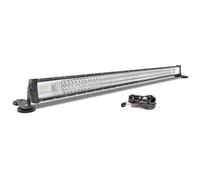 AUXTINGS Barre d'éclairage à LEDs de 132 cm 52 Pouces avec Support magnétique kit de câblage 12V 30000LM 3 Row Flood Spot Beam Driving Work Lamp pour Car Off Road Truck SUV 4x4 Trailer,6000K