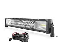 AUXTINGS Barre lumineuse de travail à DEL de 22 pouces 270W avec kit de faisceau de câblage Commutateur pour voiture de brouillard de bateau tout-terrain tracteur 4x4,12V 24V IP67 étanche