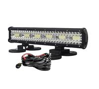 AUXTINGS Barre Lumineuse LED Tout Terrain de 45 cm 360W avec Faisceau de câblage 12V et Support magnétique,Rampe LED 4x4 Externe CC 12V 24V 6000K pour Voiture Tracteur Camion SUV véhicules 4x4,IP67
