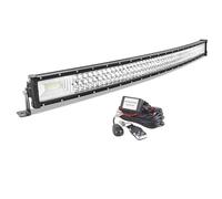 AUXTINGS Courbé 106 cm 540W LED Barre d'éclairage avec 12V stroboscopique Faisceau de câblage kit,3 rangées Spot et Inondation Barre Lumineuse pour Offroad Véhicules Voiture camions SUV 4x4,6000K