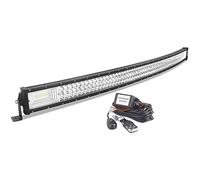 AUXTINGS Courbé 132 cm 675W LED Barre d'éclairage avec 12V stroboscopique Faisceau de câblage kit,3 rangées Spot et Inondation Barre Lumineuse pour Offroad Véhicules Voiture camions SUV 4x4,6000K