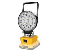 AUXTINGS Lampe de travail LED pour batterie Dewalt 20V,72W 7200 lm projecteur à batterie avec protection basse tension, port de sortie USB et type C, lumière LED pour éclairage extérieur et chantier