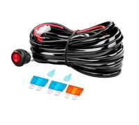 AUXTINGS LED Bar à barres de câblage Harnais de câblage Kit bouton rouge 12V 16AWG Interrupteur marche/arrêt Puissance Relais Fusible pour des lumières de conduite hors route Feux de travail