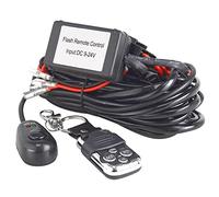 AUXTINGS LED Bar à barres de Flash câblage Harnais Kit 12V 16AWG Interrupteur bouton rouge marche/arrêt Puissance Relais Fusible pour des lumières de conduite hors route Feux de travail,2 terminal