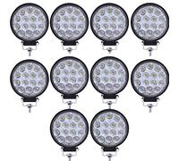 AUXTINGS Lot de 10 projecteurs LED 4 pouces 42 W, feux de travail, antibrouillard, feux de route, feux de conduite, 12V 24V, IP67