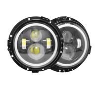 AUXTINGS Phares ronds à LED de 7 pouces avec clignotants ambrés, feux de route/croisement DRL blancs avec support, compatibles avec les motos Wrangler JK JKU LJ TJ Sahara Rubicon H1 H2 2007-2018