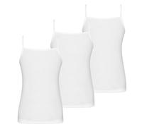 AUYAO Débardeurs Filles Lot de 3 sans Manches Maillot de Corp, Couleur Unie Sous-Vêtements Camisole, Basics à Fines Bretelles Manches Gilet Chemises pour Enfant Tank Top pour Fille 2-12 Ans(140)