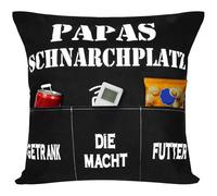 AUYAO Housse de Coussin Papa 45x45CM avec 3 Poches, Housse d'oreiller Rigolotes Hommes, Cadeau d'anniversaire Pragmatisme pour Les Papa Fête des Pères Noël