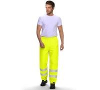 AUYAO Pantalon de Pluie Réfléchissant, Hi-vis Over Trouser Homme, Pantalon Imperméable Haute Visibilite, Surpantalon Imperméable pour Homme, Double Layer Pluie Classic de Sécurité, Jaune Fluo, XL