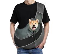 AUYAO Sac de Transport pour Chien Chat, Sac à Réglable BandoulièRe pour Petit Moyen Chiens/Chats, Sac à Bandoulière Mains Libres pour Animaux Jusqu’à 5kg pour l'extérieur, Marcher, Voyages(Noir)