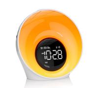 AUYLE Réveil Lumineux Simulateur d'Aube, Reveil Simulateur d'Aube sur Lampe de Chevet, Lampe de Reveil avec 30 Sons pour Dormir, Snooze, Minuteur,Réveil Lumière Veilleuse pour Enfant/Adulte