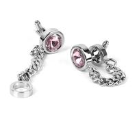 AUYXSSZ Boutons de manchette - Moments mémorables avec un cadeau unique - Argent rose rond - Anniversaire - Pour Dimensions : environ 2,2 cm x 1,8 cm / 0,86