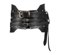 AUYXSSZ Ceinture de chevalier médiévale en cuir PU, accessoire tendance pour le cosplay, les conventions et événements, les décors de théâtre et les, Noir