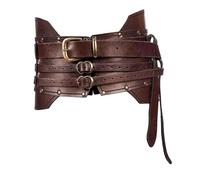AUYXSSZ Ceinture de chevalier médiévale en cuir PU, accessoire tendance pour le cosplay, les conventions et événements, les décors de théâtre et les, Brun foncé