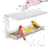 AUYXSSZ Cette mangeoire à Oiseaux de fenêtre résistante Offre Une | robuste grâce à ses adhésifs solides, garantissant la sécurité des oiseaux que vous observez depuis l'intérieur.