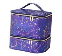 AUYXSSZ Étui Portable Double Couche pour Vernis à Ongles, pouvant contenir 30 flacons. Idéal pour Les Voyages et Le Nail Art. Assez pour contenir pour Tous, Bleu Profond, 26 x 20 x 22 cm