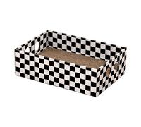 AUYXSSZ Griffoir Robuste en Carton pour Chat, conçu avec des Trous de Jeu pour Que Les Chats puissent se prélasser. Ce griffoir épais Convient pour aux, Noir et Blanc, 47 x 31.5 x 14 cm
