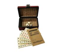 AUYXSSZ Jeu de Mahjong Chinois Traditionnel Portable, Coffret en Bois, Facile à Lire, idéal pour Les débutants. Les Grandes tuiles sont agréables au, Couleur Unique