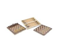 AUYXSSZ Jeu d'échecs Pliable 3 en 1 Comprenant échecs, Dames et Backgammon. Étui de Rangement léger et Portable, idéal pour Les Voyages. Jeu de Dames et de Backgammon en