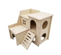 AUYXSSZ Niche Robuste pour Hamster, Accessoire de décoration et Jouet conçu pour stimuler l'imagination des Hamsters Qui Jouent et rongent. Accessoires pour, Couleur du Bois, 14.5 x 15.5 x 14 cm