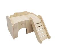 AUYXSSZ Niche Robuste pour Hamster, Accessoire de décoration et Jouet conçu pour stimuler l'imagination des Hamsters Qui Jouent et rongent. Accessoires pour, Couleur du Bois, 17 x 18.5 x 10 cm
