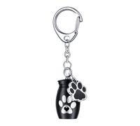 AUYXSSZ Urne funéraire compacte Porte-clés, Porte-Cendres pour Chat, urne commémorative pour Chiot, Souvenir pour Chien, pour Cendres de Chat, Pot étanche pour Chiot, Cadeau, Noir, 2.5 x 1.6 cm