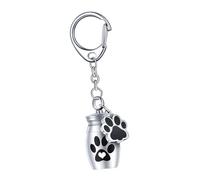 AUYXSSZ Urne funéraire compacte Porte-clés, Porte-Cendres pour Chat, urne commémorative pour Chiot, Souvenir pour Chien, pour Cendres de Chat, Pot étanche pour Chiot, Cadeau, Argent, 2.5 x 1.6 cm
