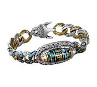 AUYXSSZ Vivez une expérience spirituelle unique avec ce bracelet Feng Shui, un jonc amulette orné d'un mantra à six caractères et de perles Dzi Pour aux