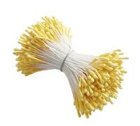 Auzlya Lot de 380 cure-pipes en étamines pour fleurs avec deux têtes de perles de 3 mm, pistolet à double tête, pour travaux manuels, bouquet, cure-pipes, accessoires de fleurs