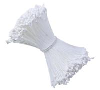 Auzlya Lot de 380 cure-pipes en étamines pour fleurs avec deux têtes de perles de 3 mm, pistolet à double tête, pour travaux manuels, bouquet, cure-pipes, accessoires de fleurs