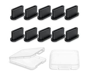 AUZOSL 10 bouchons anti-poussière USB C, coque en silicone type C, compatible avec iPhone 16 Pro Max 15 Samsung Galaxy XPLORA OnePlus Xiaomi Redmi Poco Motorola