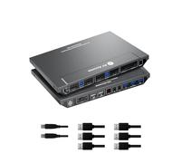 AV Access KVM Switch 2 Computers 2 Monitors DisplayPort 8K@60Hz 4K@165hz/144hz,DP KVM Switch Dual Monitors with USB 3.0 Ports, Audio Out IR Remote, with All Cables