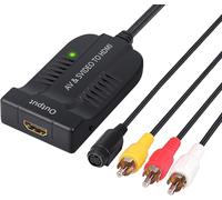 AV CVBS S-Vidéo vers HDMI Convertisseur Composite 3RCA vers HDMI Prise en Charge 1080P avec Câble Micro pour HDTV DVD