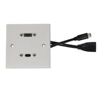 AV:Link | Plaque Murale multimédia HDMI 8K et USB-C, Charge Rapide USB 4 et Transfert de données Prises HDMI de Type C et 8K : connectivité simplifiée pour la Maison, Le Bureau et Les espaces