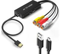 Av To Hdmi Adapter, Rca To Hdmi Converter For Vhs Player, Ps2, Ps3, Xbox, N64, Stb, Vcr, Dvd - Compatible With Hdtv, Monitor, Projector