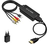 Av To Hdmi Adapter With Cable - Mini Cvbs To Hdmi Audio Video Converter For Sky/Dvd/Stb - Supports 720/1080P For Hdtv Display