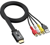 Av To Hdmi Converter Rca To Hdmi Adapter 16:9/4:3 Conversion Cvbs Audio Video Adapter With Rca Cable Compatible Pal/Ntsc For Wii Ps1 Ps2 N64 Xbox Dvd Vhs Vcr