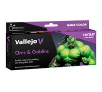 AV Vallejo Game Color - Lot de 8 couleurs de jeu - Orcs et gobelins, 17 ml