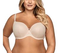 Ava 1263 Simple Soutien-Gorge Rembourré Coupes Débordantes Fermeture À Agraphes Tailles Normales Style Classique Femmes Armatures -, Beige,80J