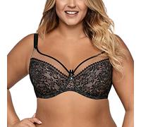 Ava 1396 Élégant Soutien-Gorge Non-Rembourré Broderies - Fabriqué en UE, Noir,85H