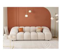 Lisa Design - Ava - canapé 3 Places en Velours texturé, Beige