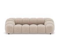 Lisa Design - Ava - canapé 3 Places en Velours texturé, Beige