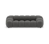 Lisa Design - Ava - canapé 3 Places en Velours texturé, Gris