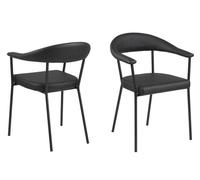 Ava chaise de salle à manger avec accoudoirs noir.