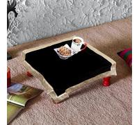 AVA Collections Aasan Pooja Puja Nappe en velours noir avec bordure dorée brillante pour autel, tarot, divination, Wicca (noir, 61 x 61 cm)