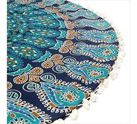 AVA Collections Housse de coussin de sol ronde mandala de 55 cm, coussin de méditation, coussin de canapé, siège hippie rond coloré décoratif bohème chic pour lit de chien, housse de pouf indien uniqu