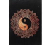 AVA Collections Tapisserie murale orange Yin Yang psychédélique en coton - Affiche de pique-nique - Décoration murale hippie - Décoration murale de chambre à coucher (orange, fleur Yin Yang)